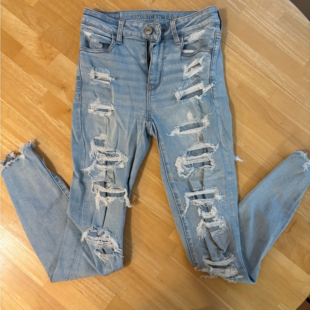 American Eagle Next Level Stretch Distressed Skinny Jeans